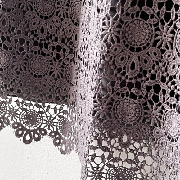 SUNDANCE Gray Crochet Lace Tunic/Sweater Dress - Picture 3 of 12